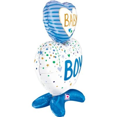 Freestanding Baby Boy (71cm,28") foil balloon - 25301-standups-baby-boy-hearts-view2-p.jpg