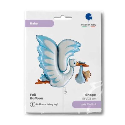 Stork - blue (114cm,45") foil balloon - 72086-ppackaged-p.jpg