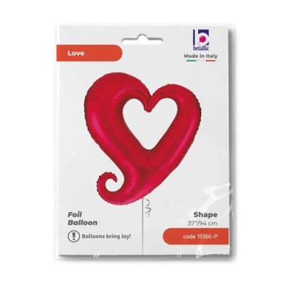 Red heart 33"/84cm foil inflatable balloon - 15566-ppackaged-p.jpg