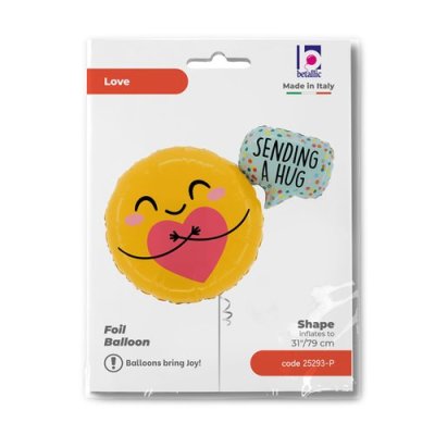 Smile Send Hug (79cm,31") foil balloon - 25293-ppackaged-p.jpg