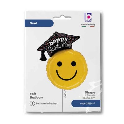 Smiling GRAD (66cm,26") foil balloon - 25264-p-packaged-p.jpg