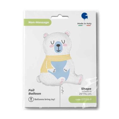 Polar bear (74cm,29") foil balloon - g72108-ppackaged-p.jpg