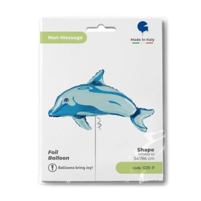 Dolphin blue (86cm,34") foil balloon - 122b-ppackaged-p.jpg