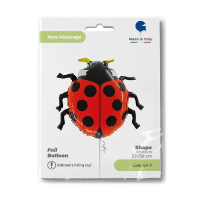 Ladybug 23"/58cm inflatable foil balloon - 124-ppackaged-p.jpg