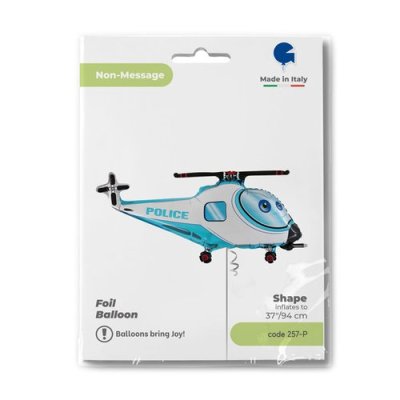 Police helicopter (94cm,37") foil balloon - 257-ppackaged-p.jpg