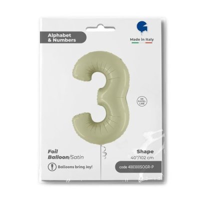 Number 3 Olive (102cm,40") foil balloon - 400300sogr-p-p.jpg
