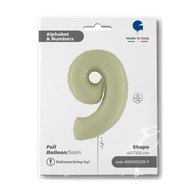 Number 9 Olive (102cm,40") foil balloon - 400900sogr-p-p.jpg