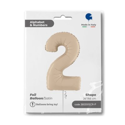 Number 2 Cream (66cm,26") foil balloon - 260200scr-p.jpg