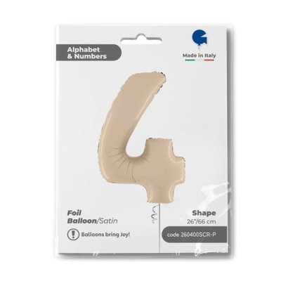 Number 4 Cream (66cm,26") foil balloon - 260400scr-p.jpg