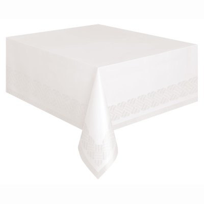 White poly-paper tablecloth 1.37x2.74m