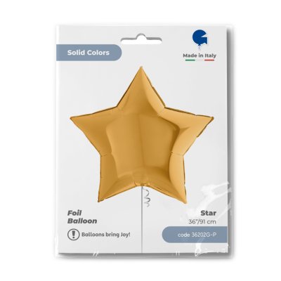 Star - gold (91cm,36") foil balloon - 36202g-p-b.jpg