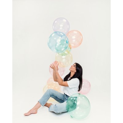 Globe - transparent pink 4D (38cm,15") foil balloon - sxdscf1293-copia-b.jpg