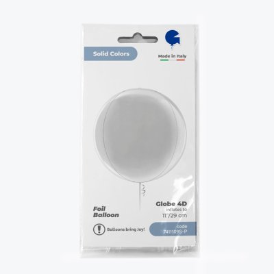 Globe - silver 4D (29cm,11") foil balloon - 7411109s-p-b.jpg