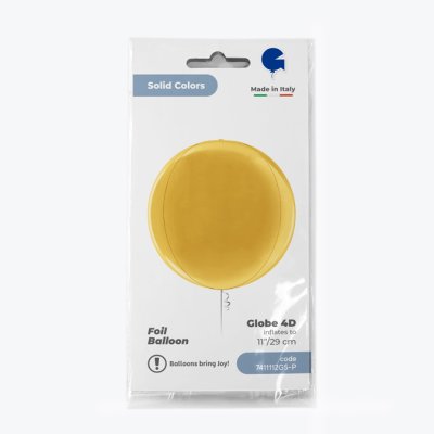 Globe - gold 4D (29cm,11") foil balloon - 7411112g5-p-b.jpg
