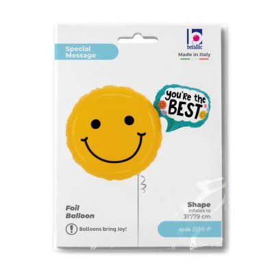 Smiley face with a message (79cm,31") foil balloon - 25311-p-b.jpg