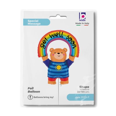 Teddy bear with a rainbow (99cm,39") foil balloon - 25373-p-b.jpg