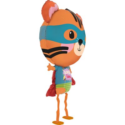 Walking Superhero Tiger (84cm,33") foil balloon - gpw06-pet-walker---superhero-tiger-side-b.jpg