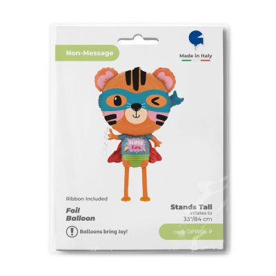 Walking Superhero Tiger (84cm,33") foil balloon - gpw06-p-b.jpg