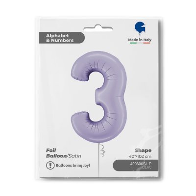 Number 3 Lilac (102cm,40") foil balloon - 400300sl-p-b.jpg