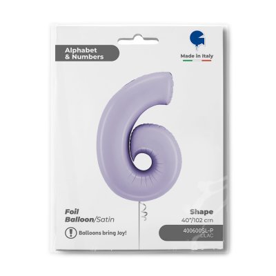 Number 6 Lilac (102cm,40") foil balloon - 400600sl-p-b.jpg
