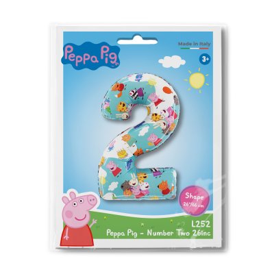 Number 2 Peppa Pig (66cm, 26") foil balloon - l252-p-b.jpg