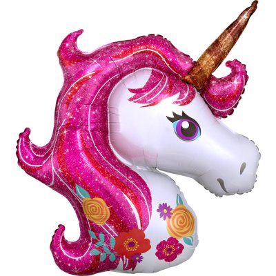 Unicorn head 83x73cm foil balloon