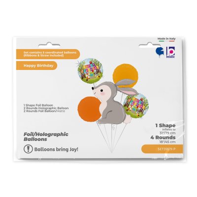 Rabbit SET HB 5 pcs - inflatable foil balloons - set35879-p-b.jpg