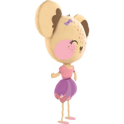 Walking Mouse Ballerina (91cm,36") foil balloon - gpw05-pet-walker-mouse-ballerina-side-b.jpg