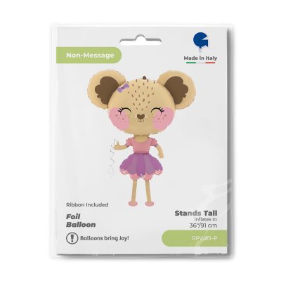 Walking Mouse Ballerina (91cm,36") foil balloon - gpw05-p-b.jpg