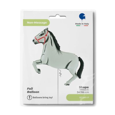White horse (86cm,34") foil balloon - 180wh-p-b.jpg