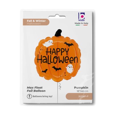Pumpkin Happy Halloween (46cm,18") foil balloon - 26306p-p-b.jpg