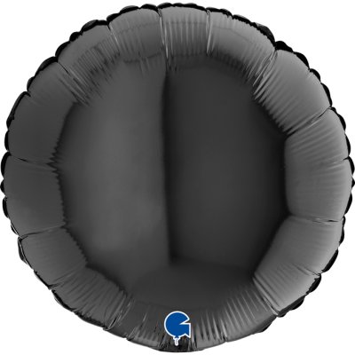 Circle black 18"/46cm foil balloon no pack