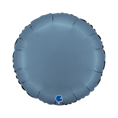 Circle - satin blue denim (46cm,18") foil balloon