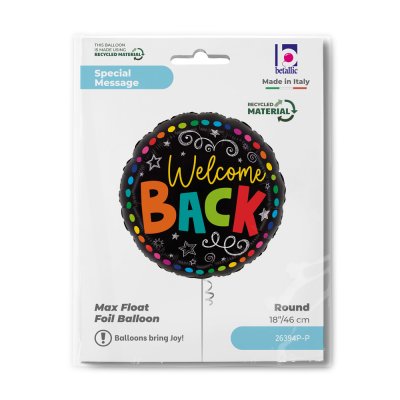 Circle of "Welcome Back" 18"/46cm foil balloons - 26394p-p-b.jpg