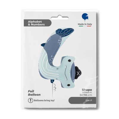 Number 4 Puppyloons - Shark (86cm,34") foil balloon - 854-p-b.jpg