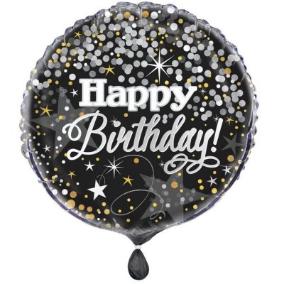 Circle - Stars and confetti HB 46cm - foil balloon