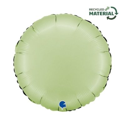 Circle - satin olive unpacked (46cm,18") foil balloon