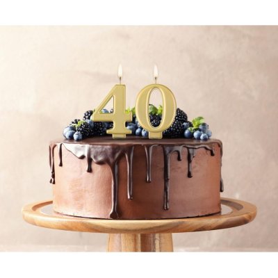 Cake candle number 4 golden metallic, 8cm - 63539.jpg