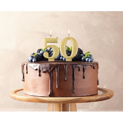 Cake candle number 5 golden metallic, 8cm - 63541.jpg