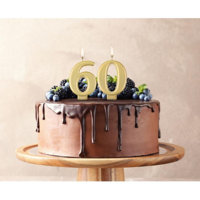 Cake candle number 6 golden metallic, 8cm - 63543.jpg