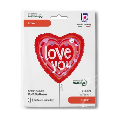 "Love you" heart with smileys 18"/46cm foil balloon - 26418p-p-b.jpg