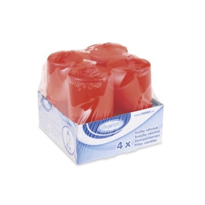 Cylindrical red candle 4x8cm, 4 pcs - svicka-valcova-cervena-40-x-80-mm-4-ks2.jpg