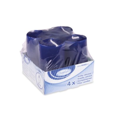 Cylindrical dark blue candle 4x8cm, 4 pcs - svicka-valcova-tmave-modra-40-x-80-mm-4-ks2.jpg