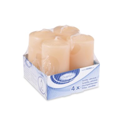 Candle cylindrical beige 4x8cm, 4 pcs - svicka-valcova-bezova-40-x-80-mm-4-ks2.jpg