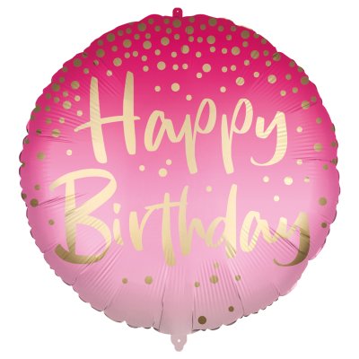 Circle - ombre gold hb - pink 46cm foil balloon + weights