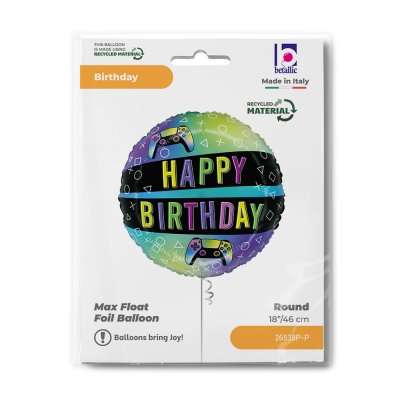 Game circle HB 18"/46cm foil balloon - 26535p-p-b.jpg