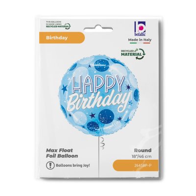 Circle HB blue with dots 18"/46cm foil balloon - 26458p-p-b.jpg