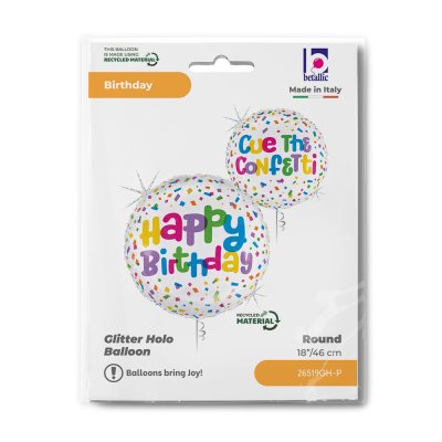 Circle "HB/Cue the Confetti" 18"/46cm Foil Balloon - 26519gh-p-b.jpg