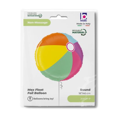 Circle - Beach Ball 18"/46cm Foil Balloon - 26452p-p-b.jpg