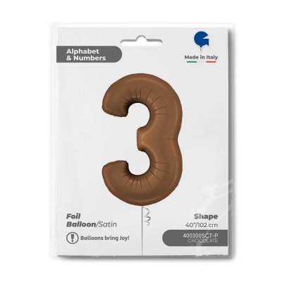 Numbers Chocolate 3 Satin (102cm, 40 \ - 400300sct-p-b.jpg